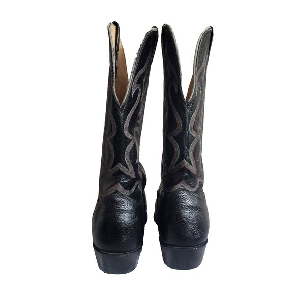 Nocona Boots Black Men’s Leather Cowboy Boots Embroidered SZ 12 2E USA MADE main image 9